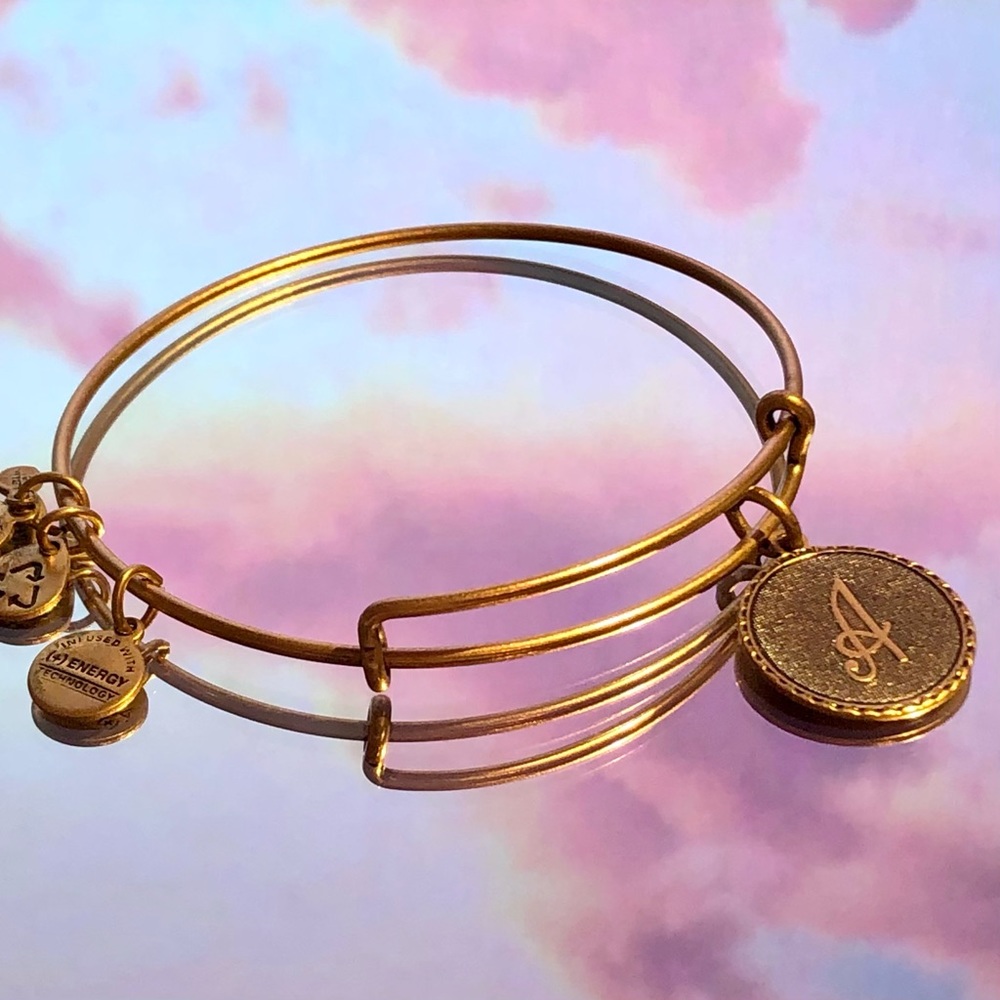 NWOT Alex and Ani charm bracelet A initial